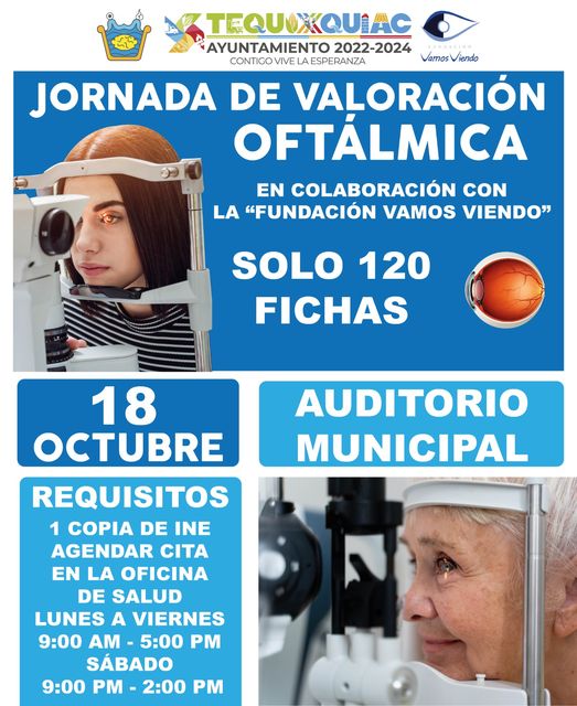 ¡APROVECHA LA JORNADA DE VALORACION OFTALMICA GRATUITA Para el Ayuntamiento