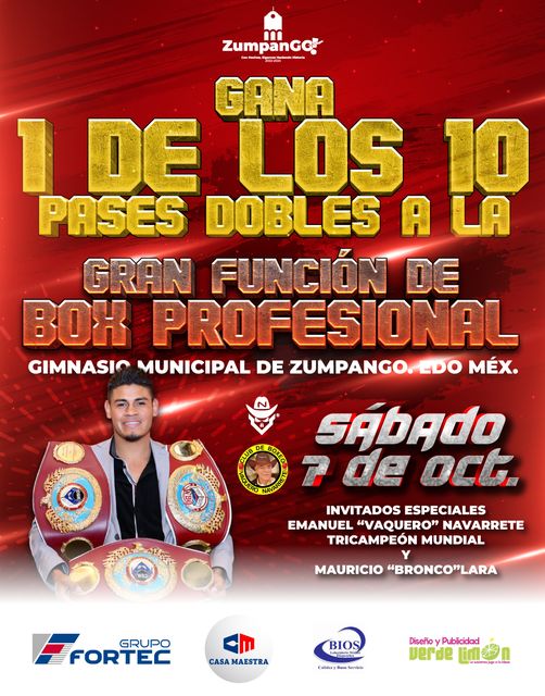 ¡Atencion Zumpango ¡Gana uno de los 10 pases dobles para