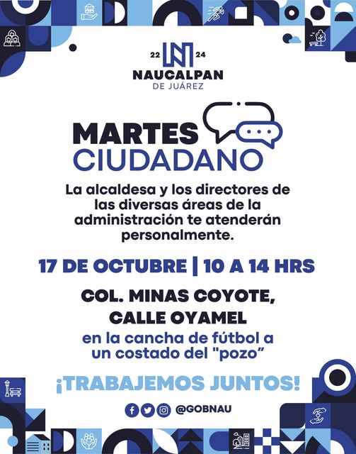 ¡Atencion vecinos de Minas Coyote Este proximo 17 de octubre