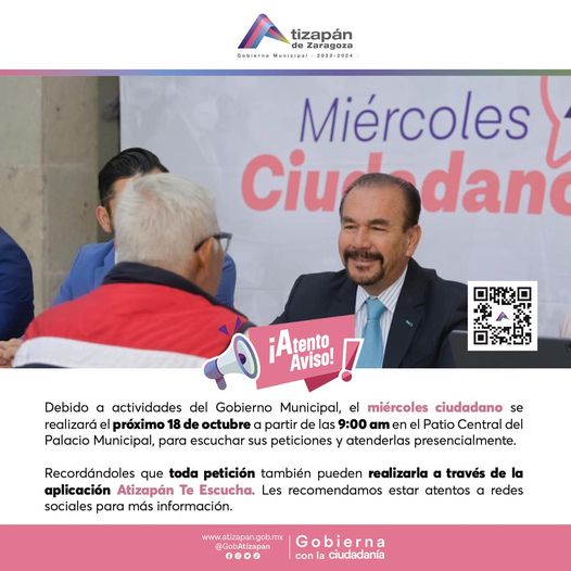 ¡Atento aviso El MiercolesCiudadano se llevara a cabo el