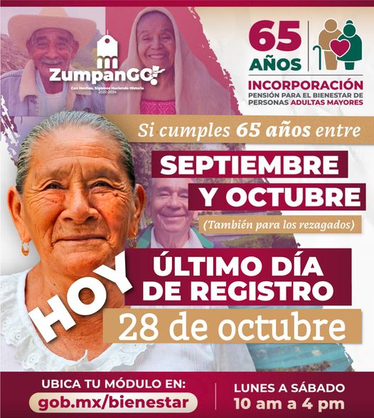 ¡Aviso importante para nuestros queridos Adultos Mayores de Zumpango Hoy