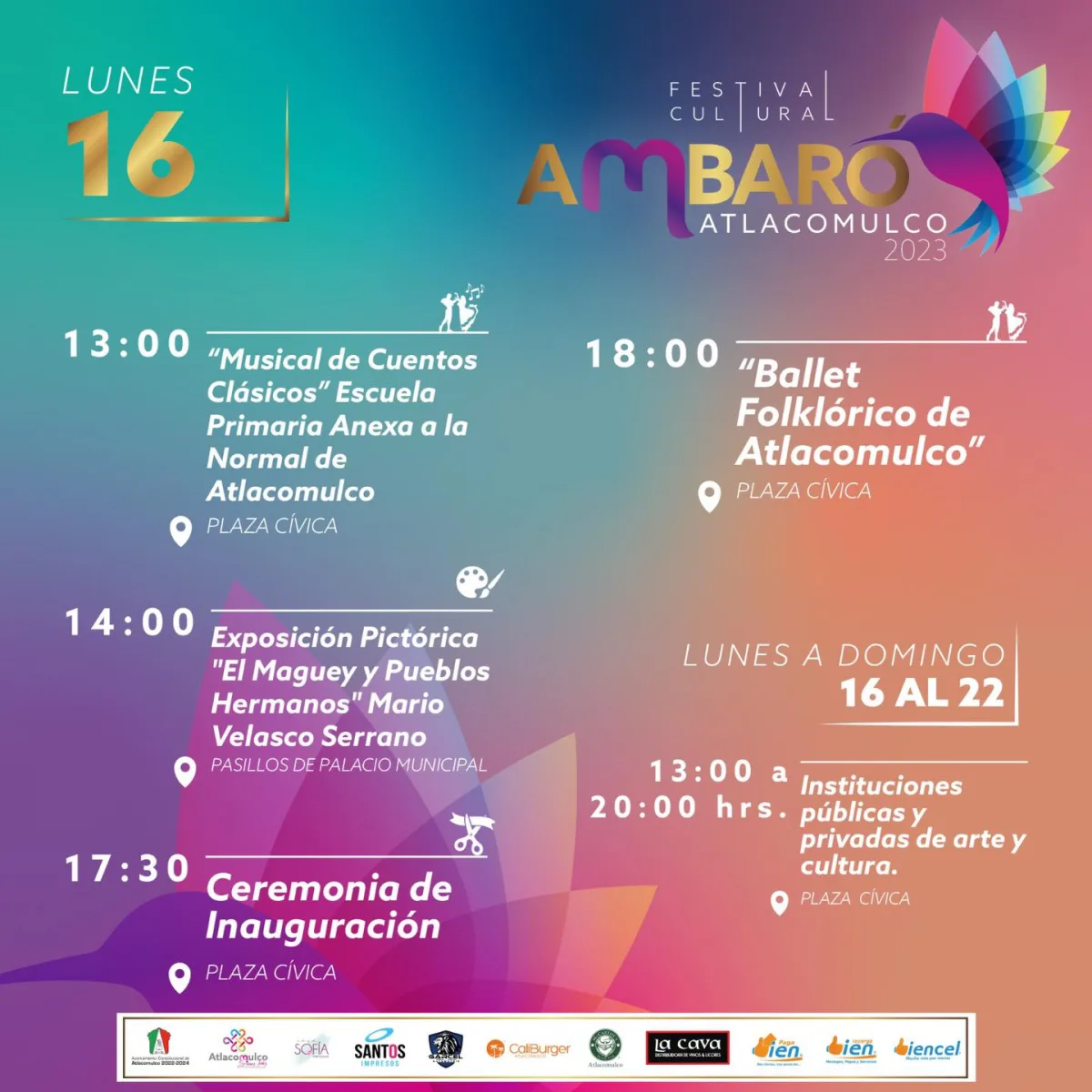 ¡Conoce la programacion por dia del Festival Cultural Ambaro Participa