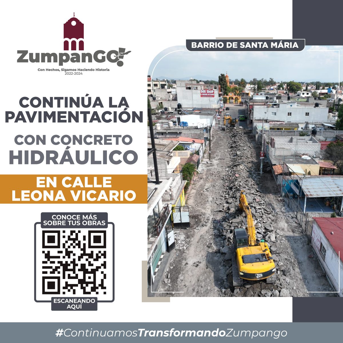 ¡Continuamos con la Pavimentacion de Calle Leona Vicario en el