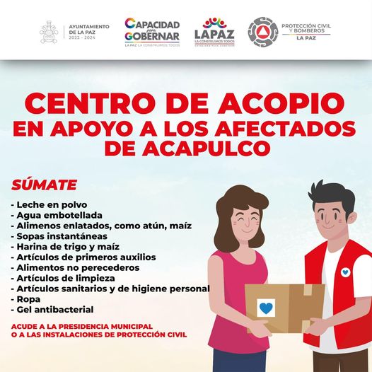 ¡Hagamos equipo Contribuyamos con nuestros hermanos de Acapulco ¡Sumate Los