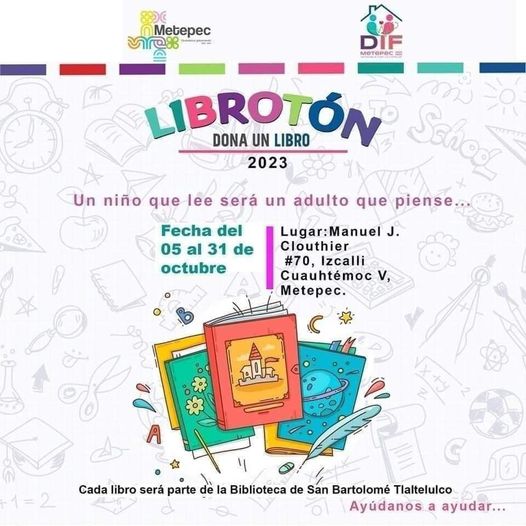 ¡Se parte del Libroton El Sistema Municipal DIF Metepec te