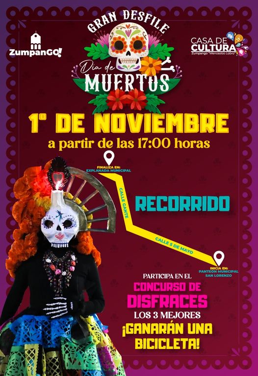 ¡Te presentamos el recorrido del Gran desfile del DiaDeMuertos en