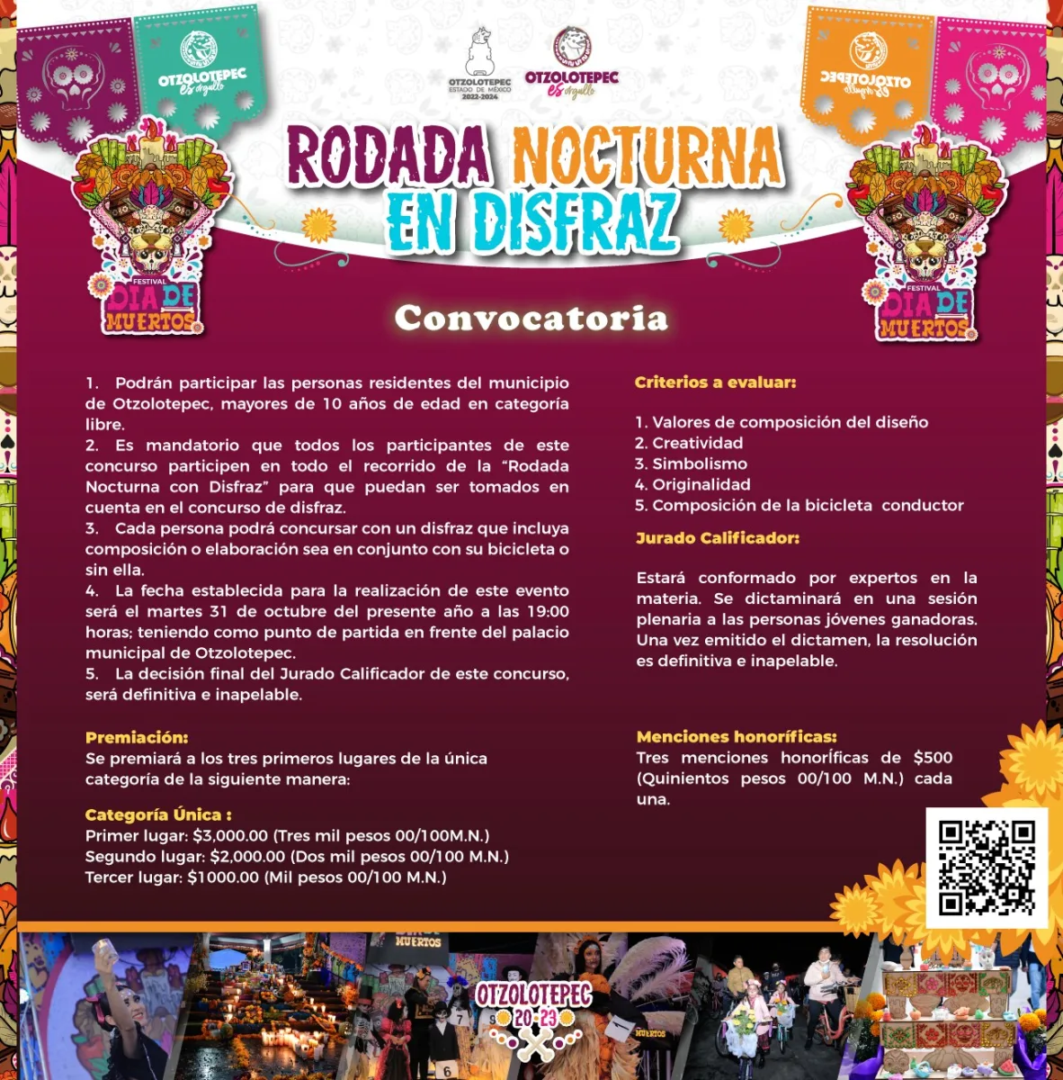 ¡Unete a la RodadaNocturna en honor al DiadeMuertos