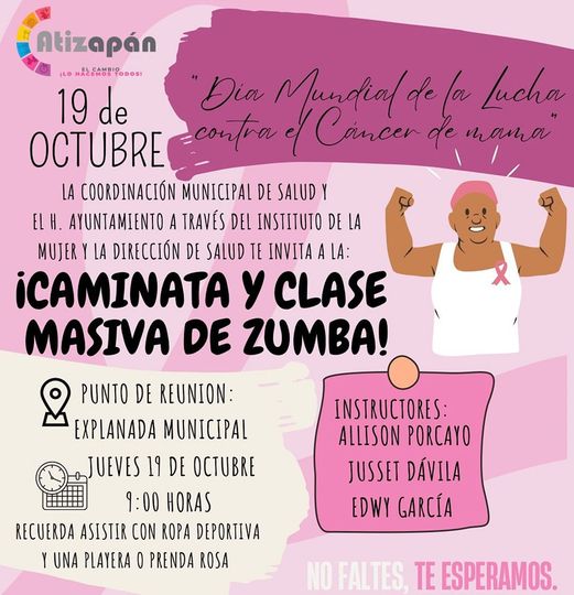 ¡Unete a la gran caminata y clase masiva de zumba