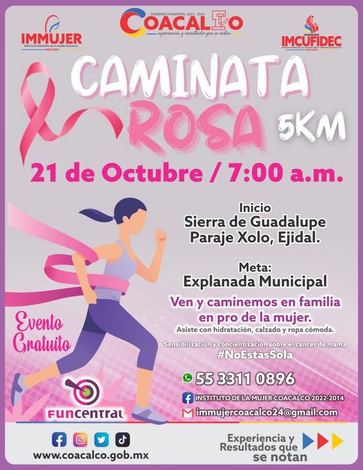 ¡Vistete de rosa y sumate a la Caminata de concientizacion