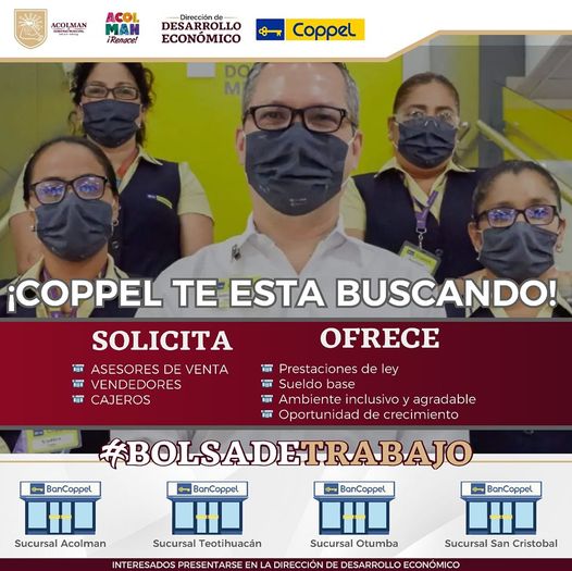 ¿Buscas empleo ¡COPPEL te esta buscando Aplica a las Vacantes