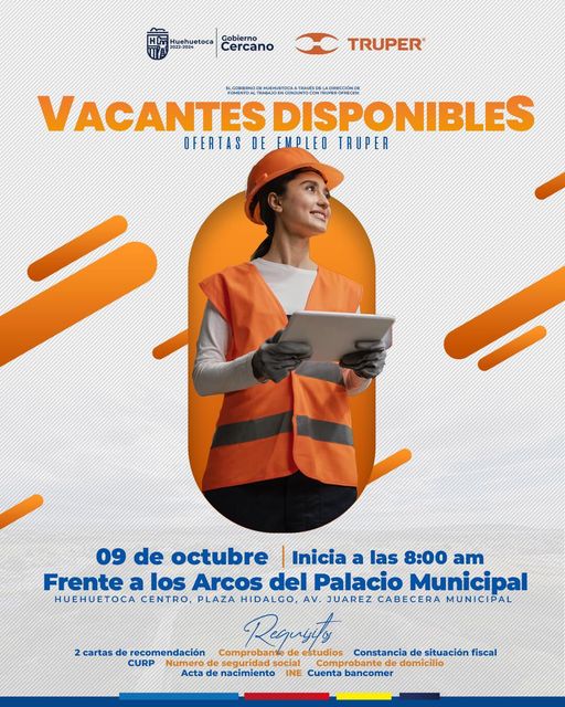 ¿Buscas una oportunidad laboral Acude con nosotros este lunes 09