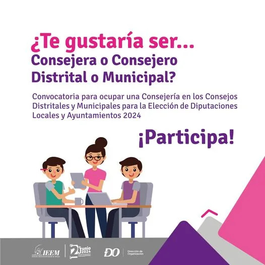 1699036002 El IEEM te invita a participar como ConsejeraConsejero Distrital o jpg