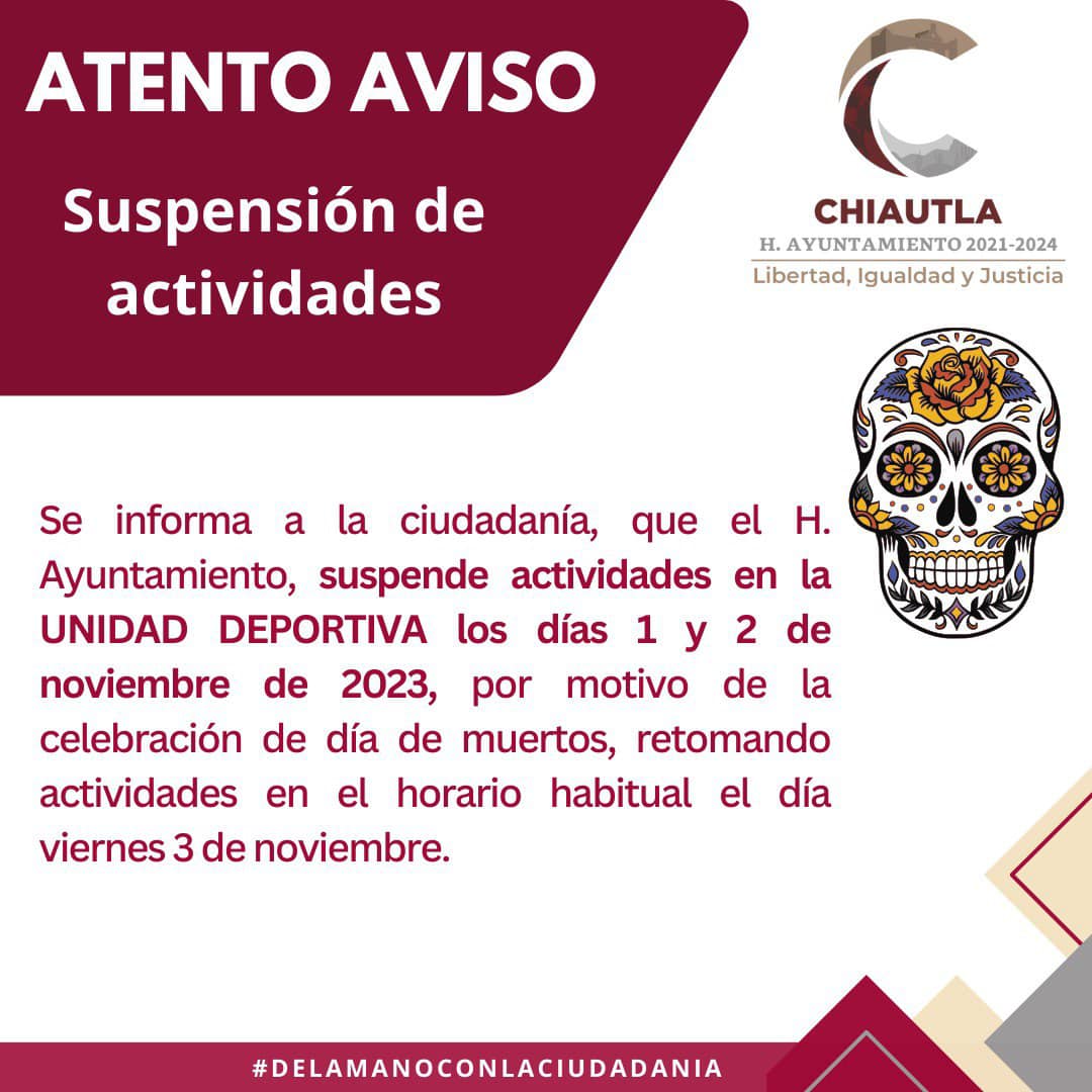 1699051975 351 Atentos avisos sobre suspension de actividades administrativas y actividades en