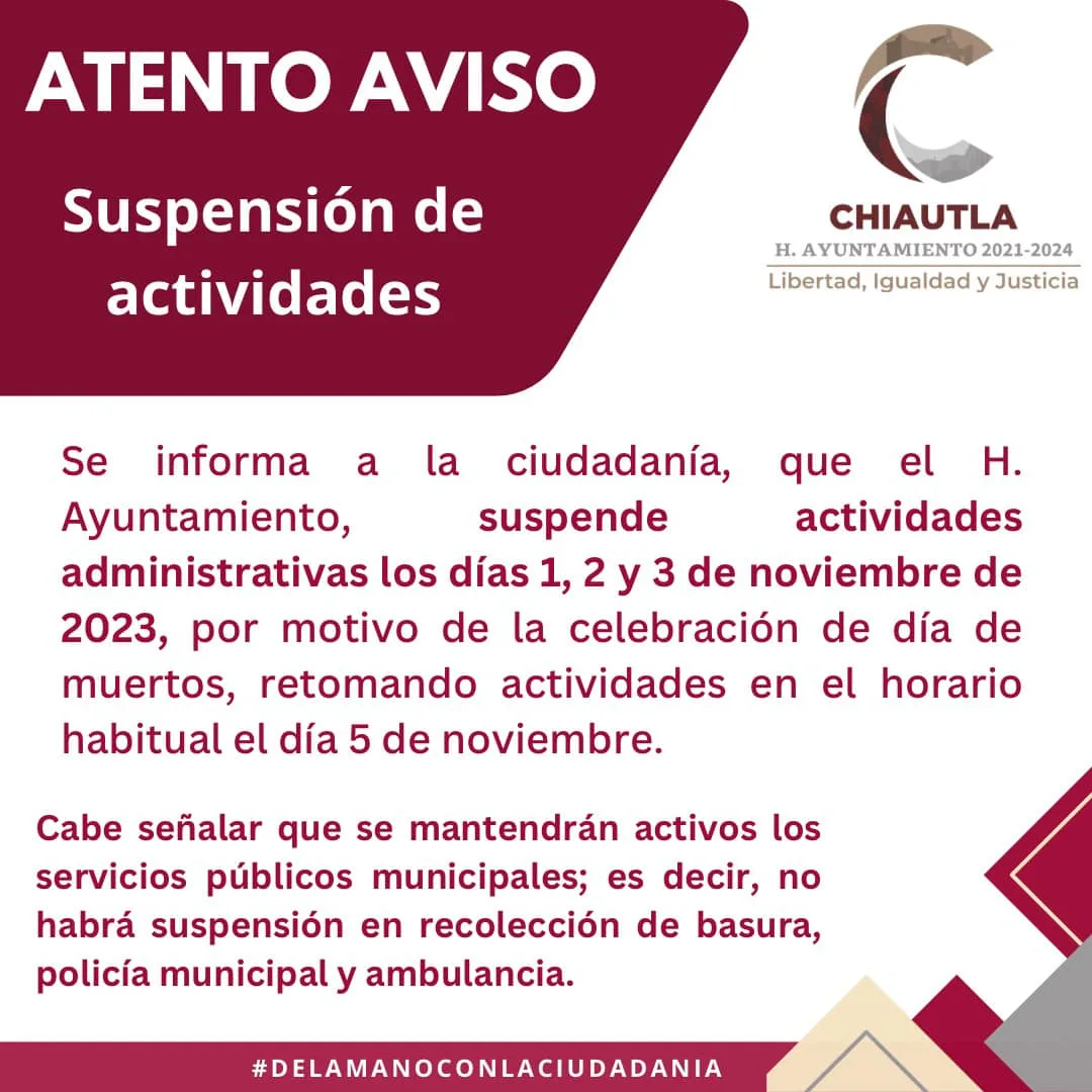 1699051984 Atentos avisos sobre suspension de actividades administrativas y actividades en jpg