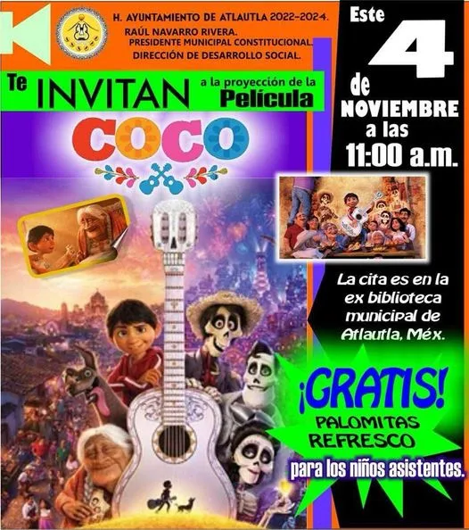 1699052171 SE INVITA A LA PROYECCION DE LA PELICULA COCO EL jpg