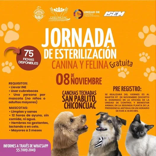 1699112185 JORNADA DE ESTERILIZACION GRATUITA Esterilizacion canina y felina totalmente GR jpg