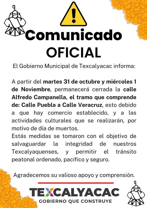 1699114900 COMUNICADO OFICIAL El Gobierno Municipal de Texcalyacac informa jpg