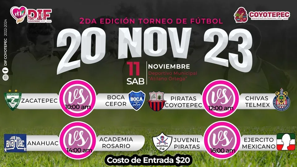 1699119694 TORNEO DE FUTBOL 20 de Noviembre Te compartimos jpg