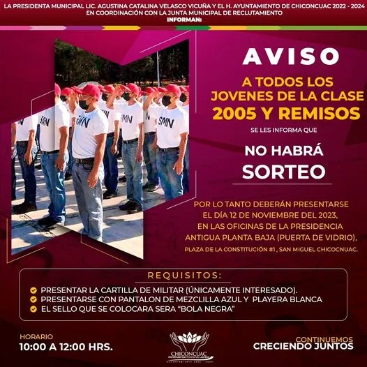 1699371380 AVISO IMPORTANTE a todos los jovenes de la clase 2005 jpg