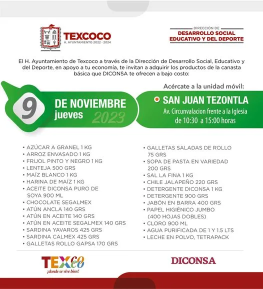 1699470412 Informacion importante El Ayuntamiento de Texcoco y DICONSA trae para jpg