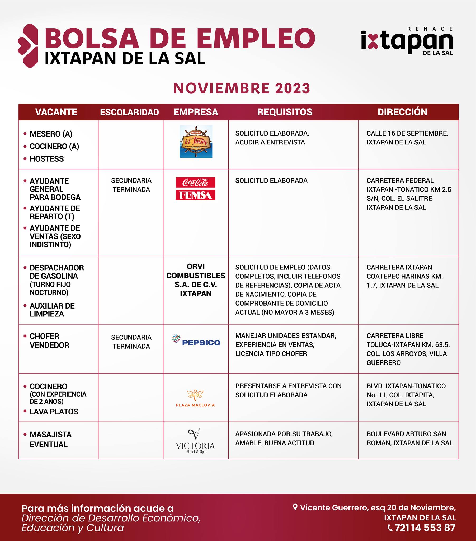 1699479148 37 Atencion a todos los buscadores de empleo en Ixtapan de