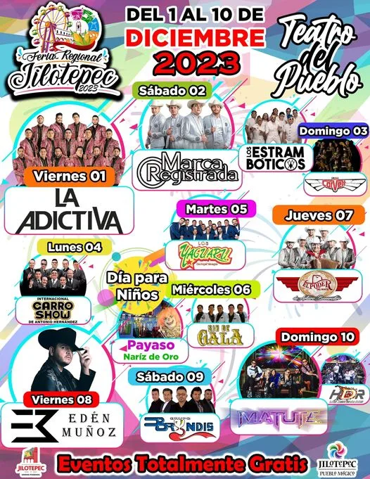 1699831272 FeriaRegionalJilotepec2023 Te compartimos el Programa de Artistas Estelares A jpg