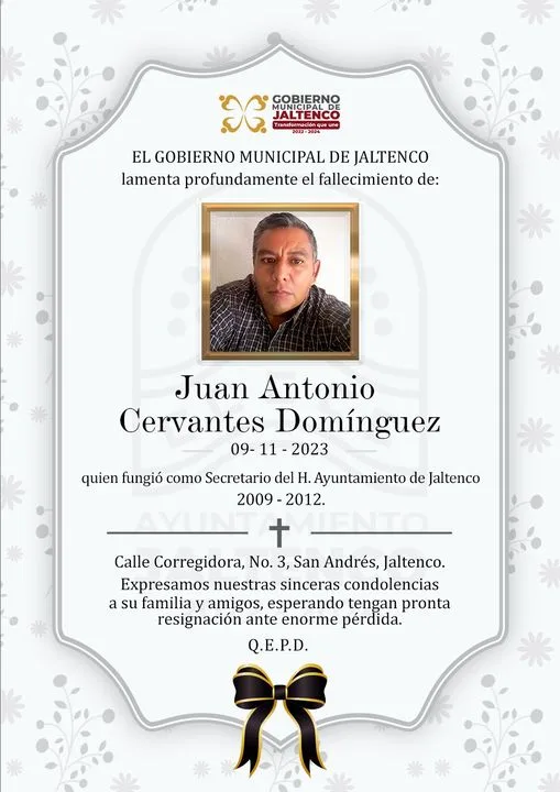 1699970771 Lamentamos profundamente la perdida de Juan Antonio Cervantes Dominguez quien jpg