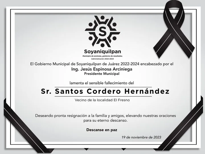 1700746157 Lamentamos el sensible fallecimiento del senor Santos Cordero Hernandez A jpg