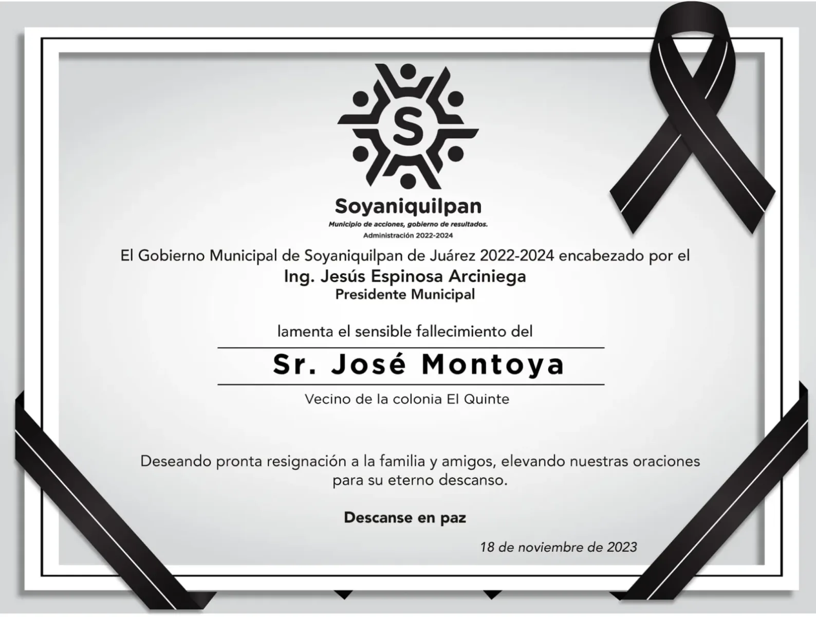 1700753442 Lamentamos el sensible fallecimiento del Sr Jose Montoya y del scaled