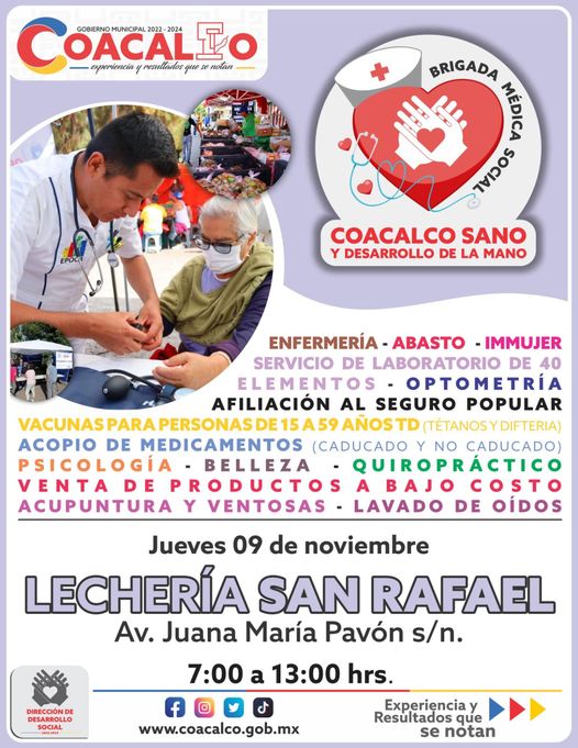 ¡Manana te esperamos en la Brigada Medica SocialCheca los servicios