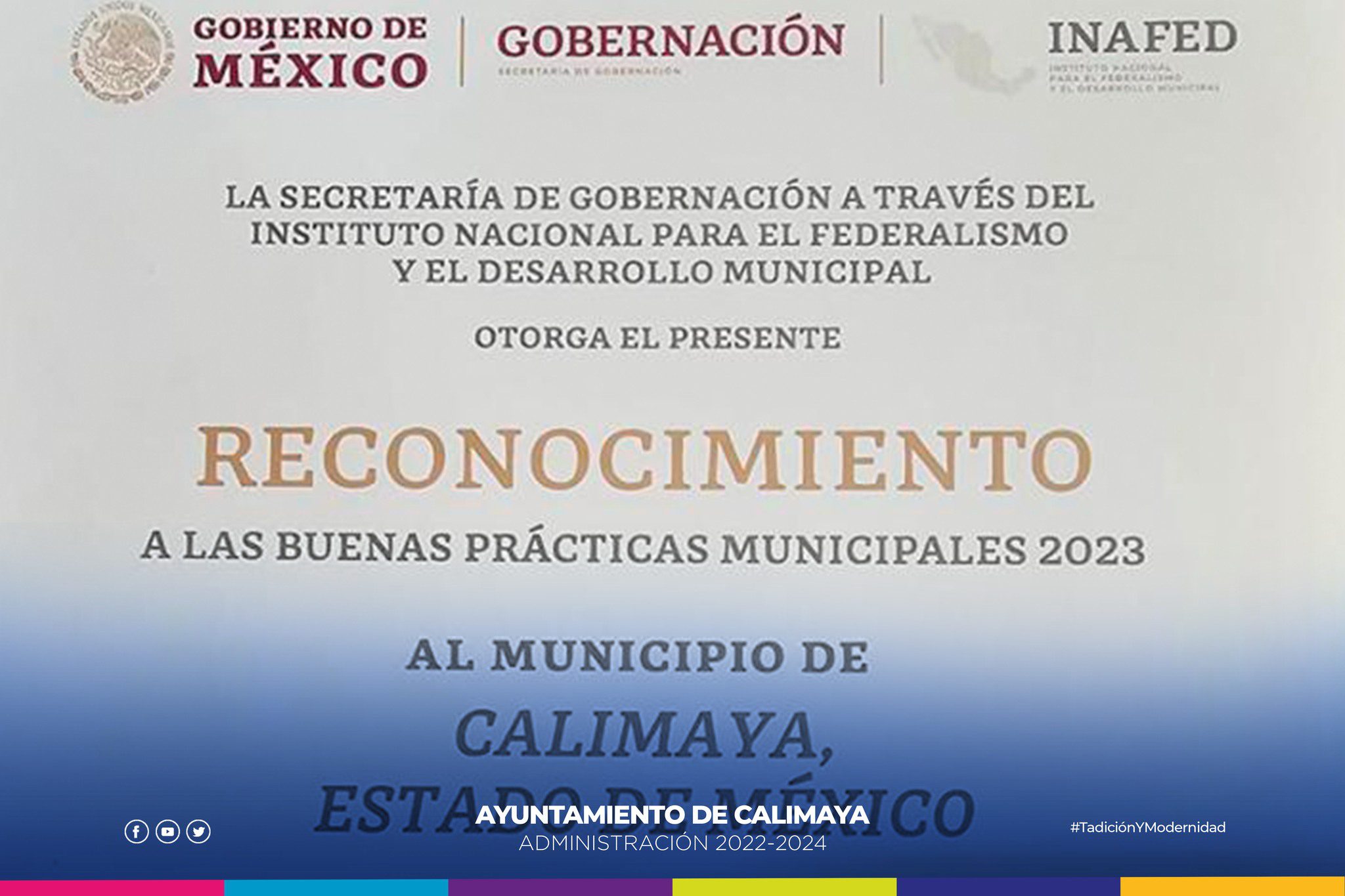 1701790272 132 Nos otorgaron el reconocimiento A LAS BUENAS PRACTICAS MUNICIPALES 2023