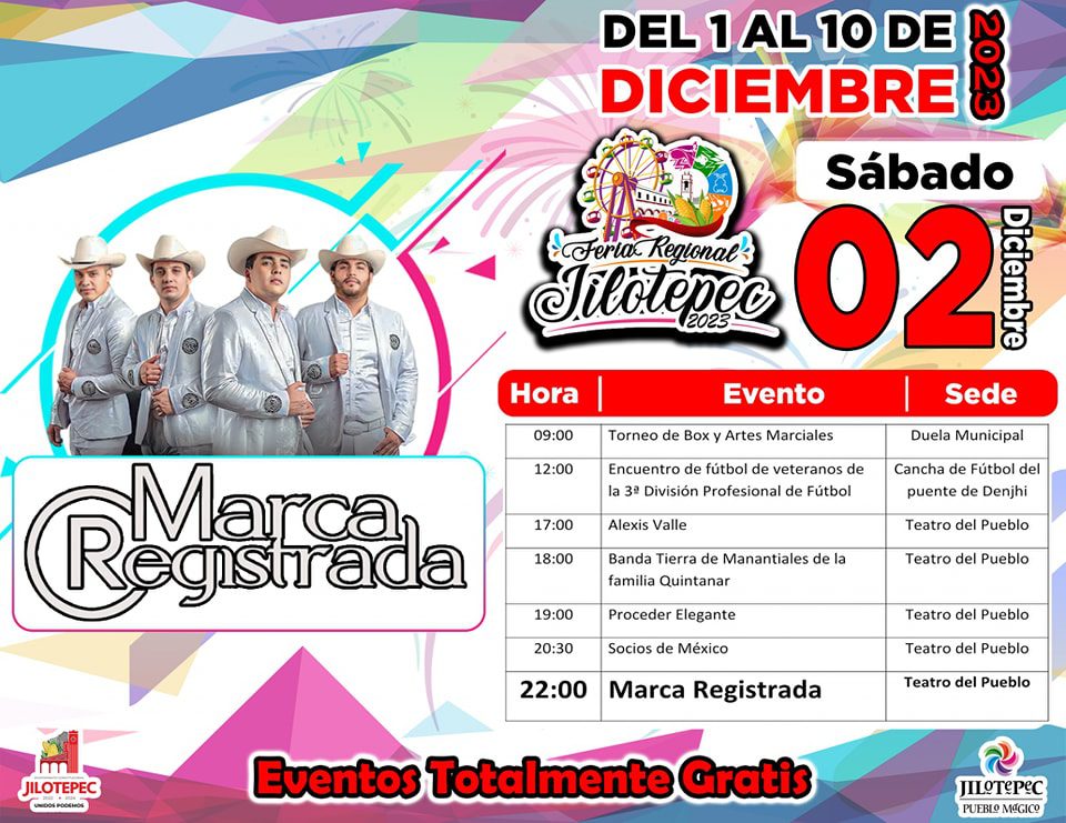 1701793616 314 FeriaRegionalJilotepec2023 Te compartimos el PROGRAMA DIARIO OFICIAL disfruta