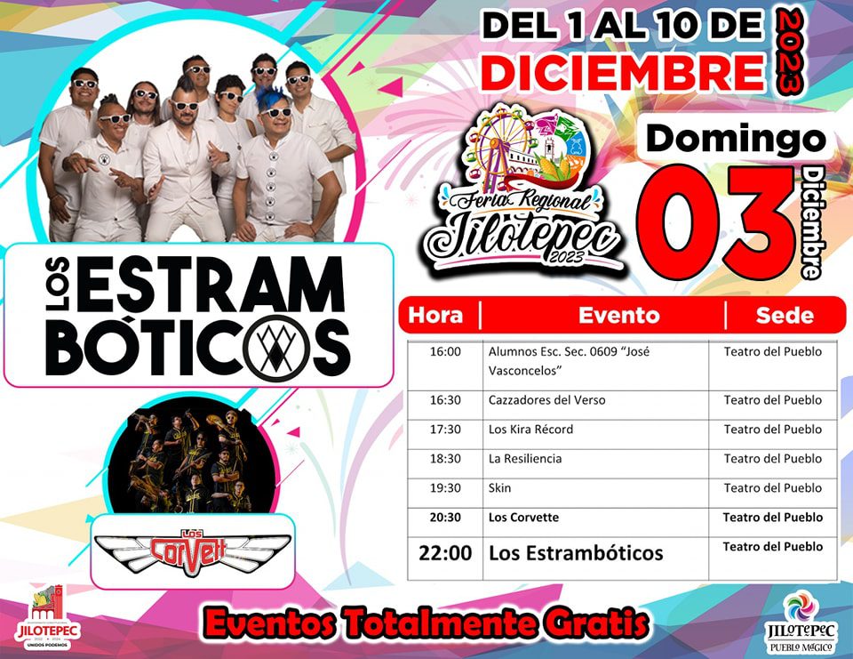 1701793622 618 FeriaRegionalJilotepec2023 Te compartimos el PROGRAMA DIARIO OFICIAL disfruta