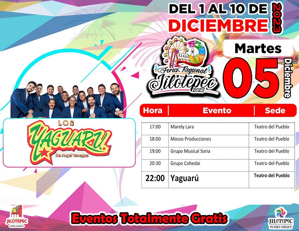 1701793634 132 FeriaRegionalJilotepec2023 Te compartimos el PROGRAMA DIARIO OFICIAL disfruta