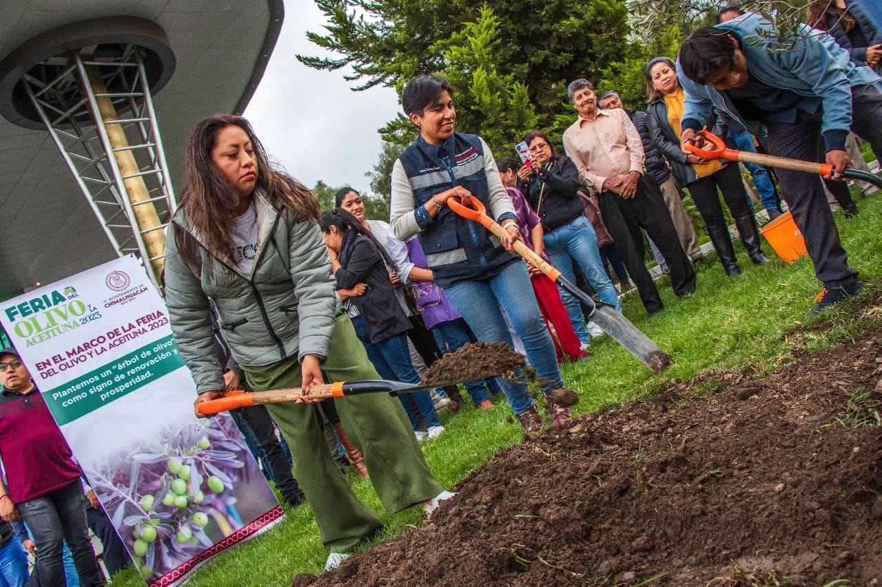 1701804218 261 PRESIDENTA XOCHITL FLORES JIMENEZ PLANTA ARBOL DE OLIVO COMO SIGNO