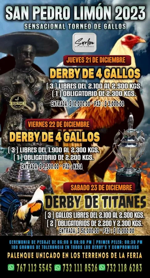 1702073525 Cartelera Oficial de Peleas de Gallos 2023 jpg