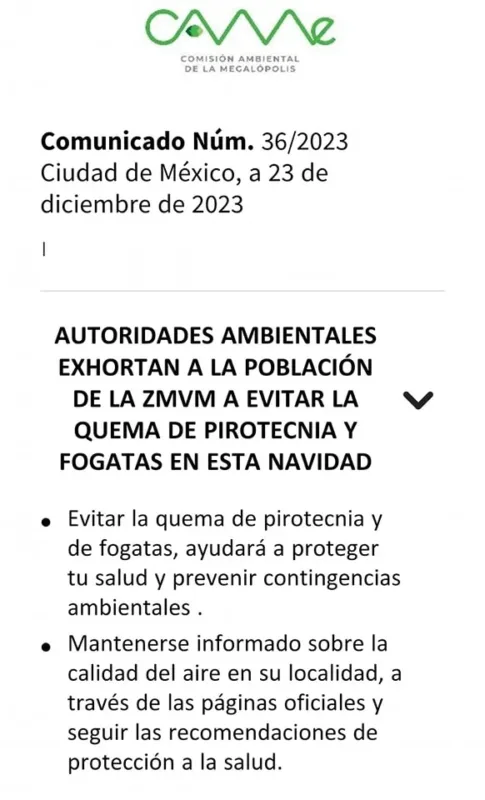 1703381650 Comunicado por parte de las Comision Ambiental de la Megalopolis jpg