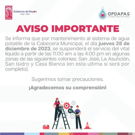 1703796729 Aviso importante a vecinos de la cabecera municipal jpg