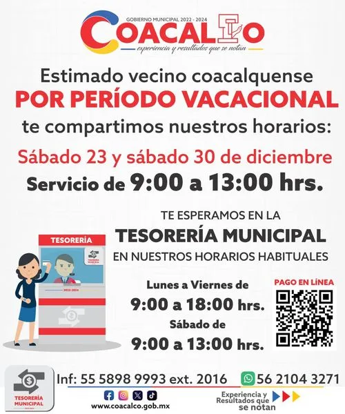 1703971807 Checa los horarios de servicio en la Tesoreria Municipal Aprovecha jpg