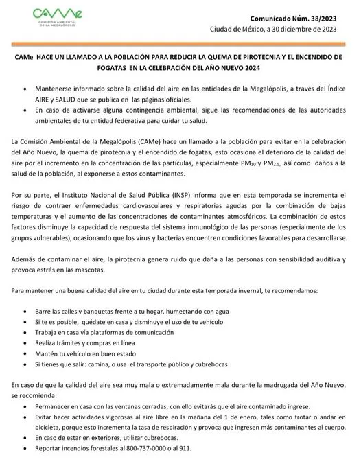 1703975406 Comunicado Num 382023 emitido por la Comision Ambiental de la jpg