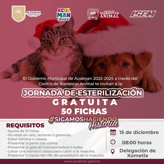 Jornada de Esterilizacion Gratuita en Acolman Renace Horarios y Sede