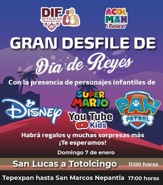 1704291616 Desfile Dia Reyes en Acolman 2022 Ruta Horarios y Detalles jpg