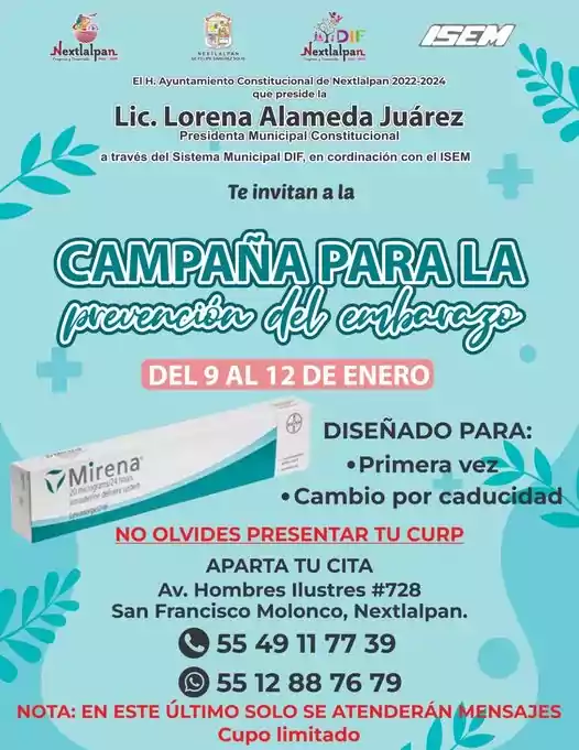 1704821287 Campana para la prevencion del embarazo 🩷 La PresidentaMunicipal Lorena jpg