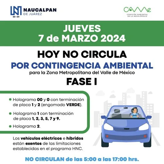 1709778721 Restricciones Vehiculares para el jueves 07 de marzo Debido a jpg