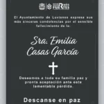Lamentamos el sensible fallecimiento de la Sra. Emilia Casas García,