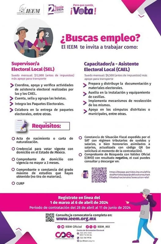 ¿BUSCAS EMPLEO El Instituto Electoral del Estado de Mexico IEEM jpg