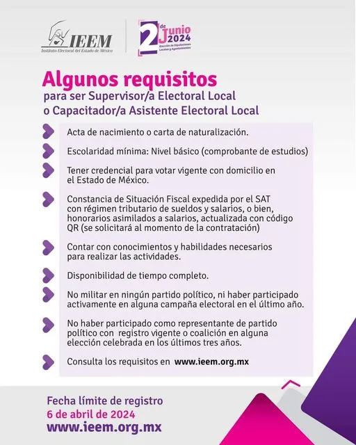 ¿Cumples con los requisitos ¡Participa como Supervisora Electoral o Capacitad jpg